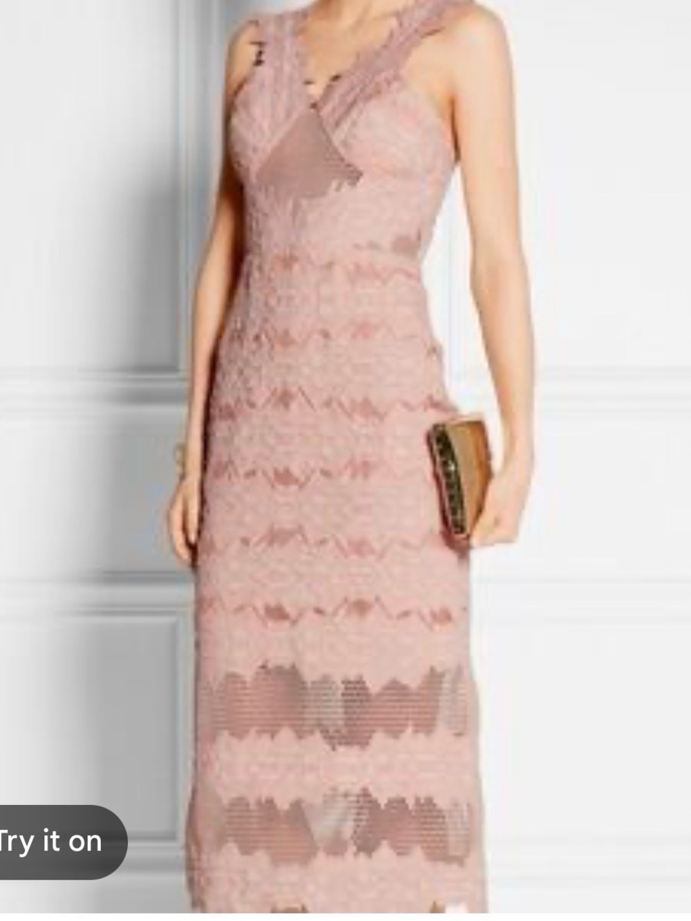 Jonathan Simkhai Blush Pink Lace Midi Dress
